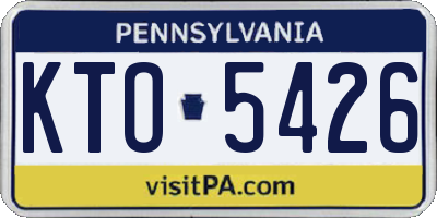 PA license plate KTO5426