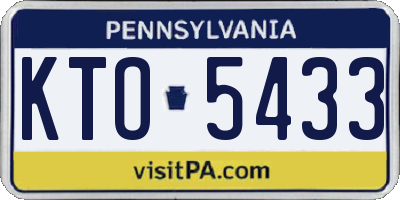 PA license plate KTO5433
