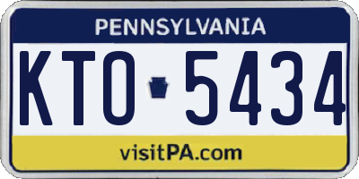 PA license plate KTO5434