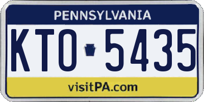 PA license plate KTO5435