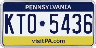 PA license plate KTO5436