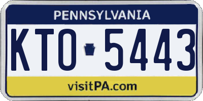 PA license plate KTO5443