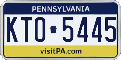 PA license plate KTO5445