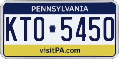 PA license plate KTO5450