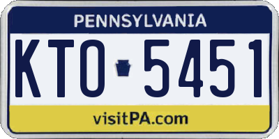 PA license plate KTO5451