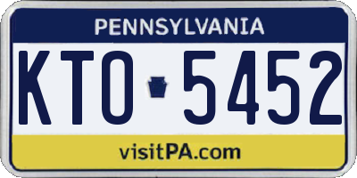 PA license plate KTO5452
