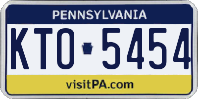 PA license plate KTO5454