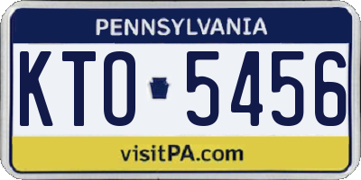 PA license plate KTO5456