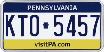 PA license plate KTO5457