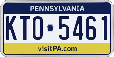 PA license plate KTO5461