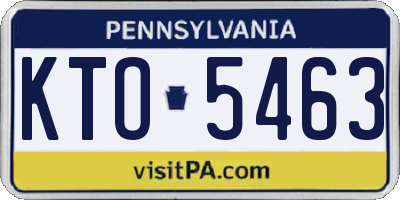 PA license plate KTO5463