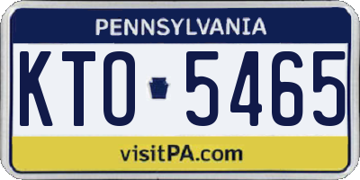 PA license plate KTO5465