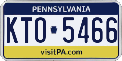 PA license plate KTO5466