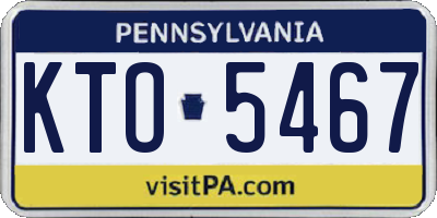 PA license plate KTO5467