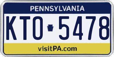PA license plate KTO5478