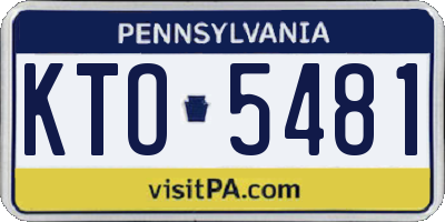 PA license plate KTO5481