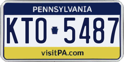 PA license plate KTO5487