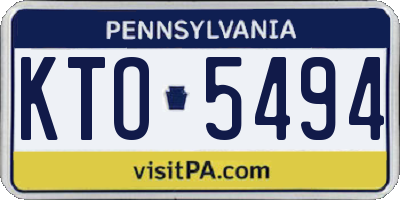 PA license plate KTO5494