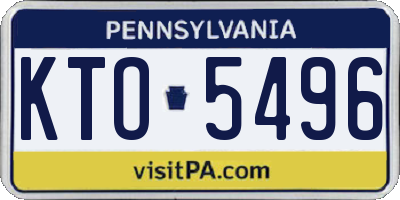 PA license plate KTO5496