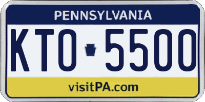 PA license plate KTO5500