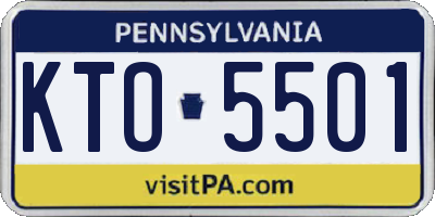 PA license plate KTO5501
