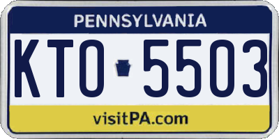 PA license plate KTO5503