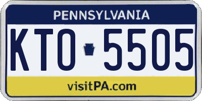 PA license plate KTO5505