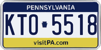 PA license plate KTO5518