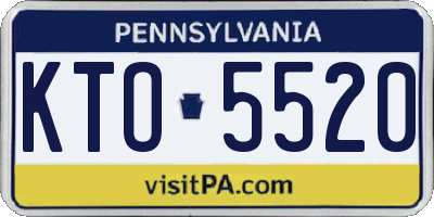 PA license plate KTO5520