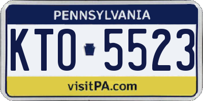 PA license plate KTO5523