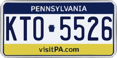 PA license plate KTO5526