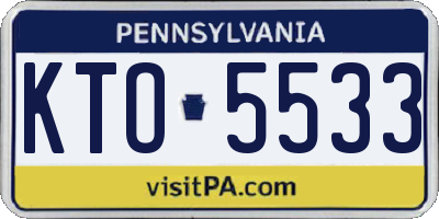 PA license plate KTO5533