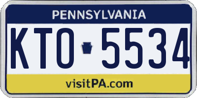 PA license plate KTO5534