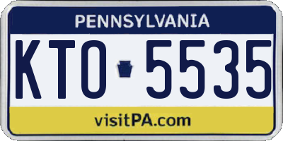 PA license plate KTO5535