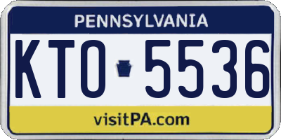 PA license plate KTO5536