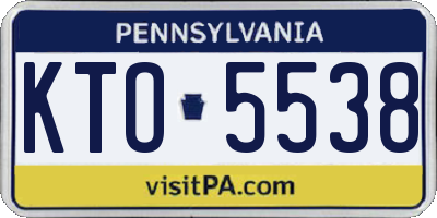 PA license plate KTO5538
