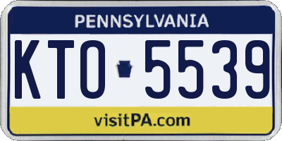 PA license plate KTO5539