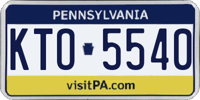 PA license plate KTO5540