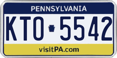 PA license plate KTO5542