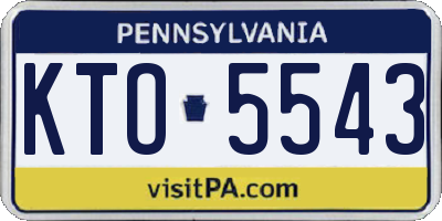PA license plate KTO5543