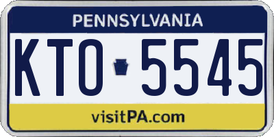 PA license plate KTO5545