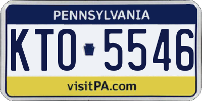 PA license plate KTO5546