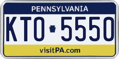 PA license plate KTO5550
