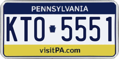 PA license plate KTO5551