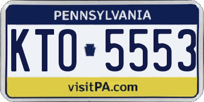 PA license plate KTO5553