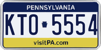 PA license plate KTO5554