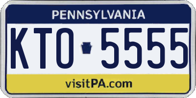 PA license plate KTO5555
