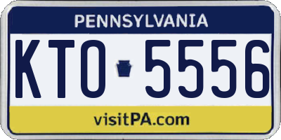 PA license plate KTO5556