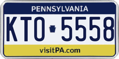 PA license plate KTO5558