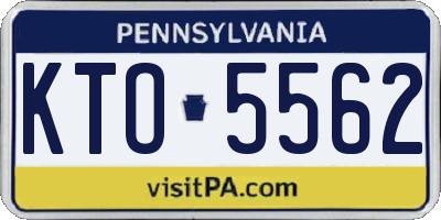 PA license plate KTO5562